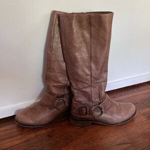 Vintage Genuine Leather Brown Steve Madden Moto Tall Boots
